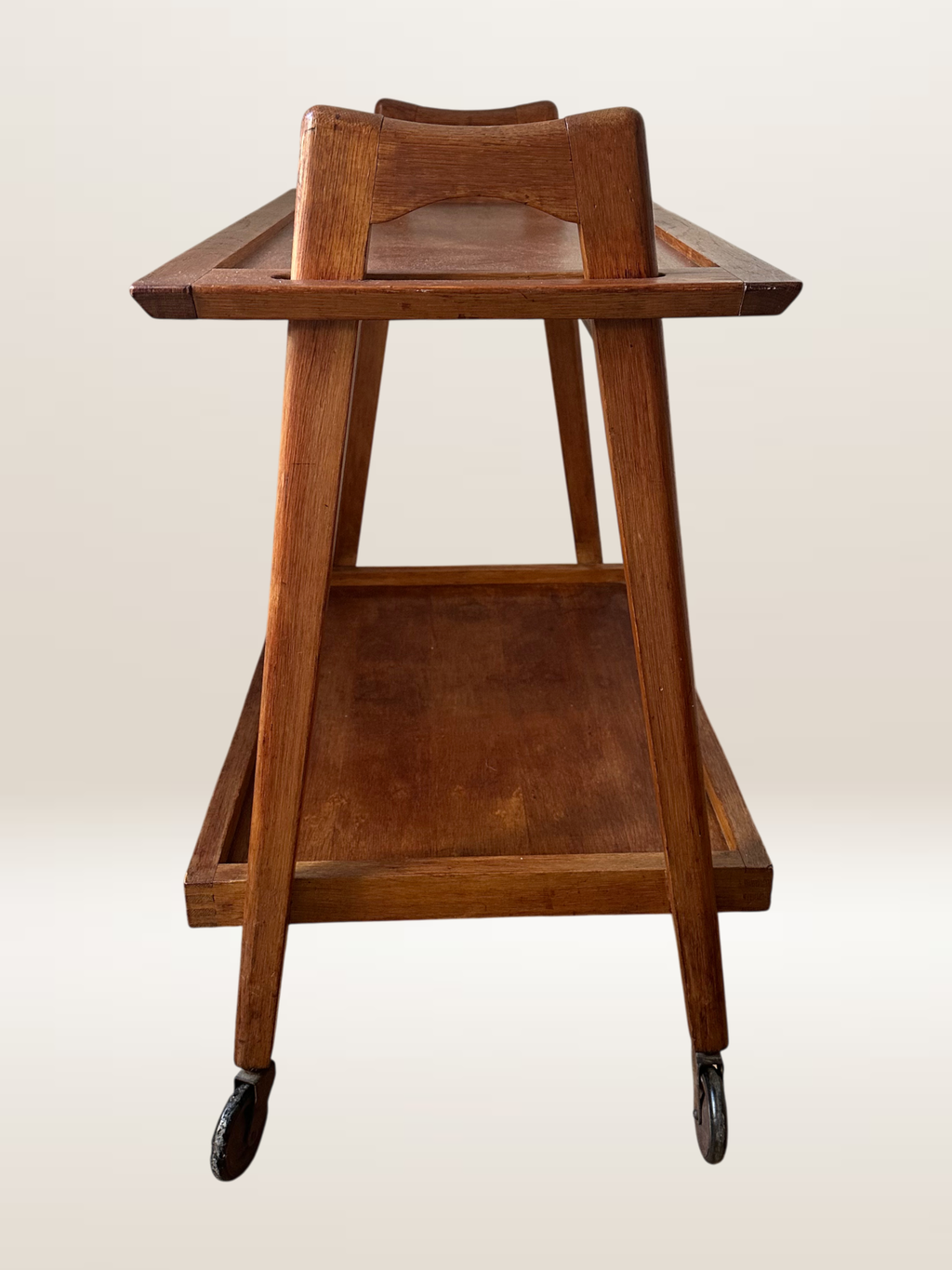 Desserte roulante scandinave en teck