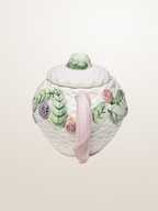 Théière en céramique émaillée style barbotine