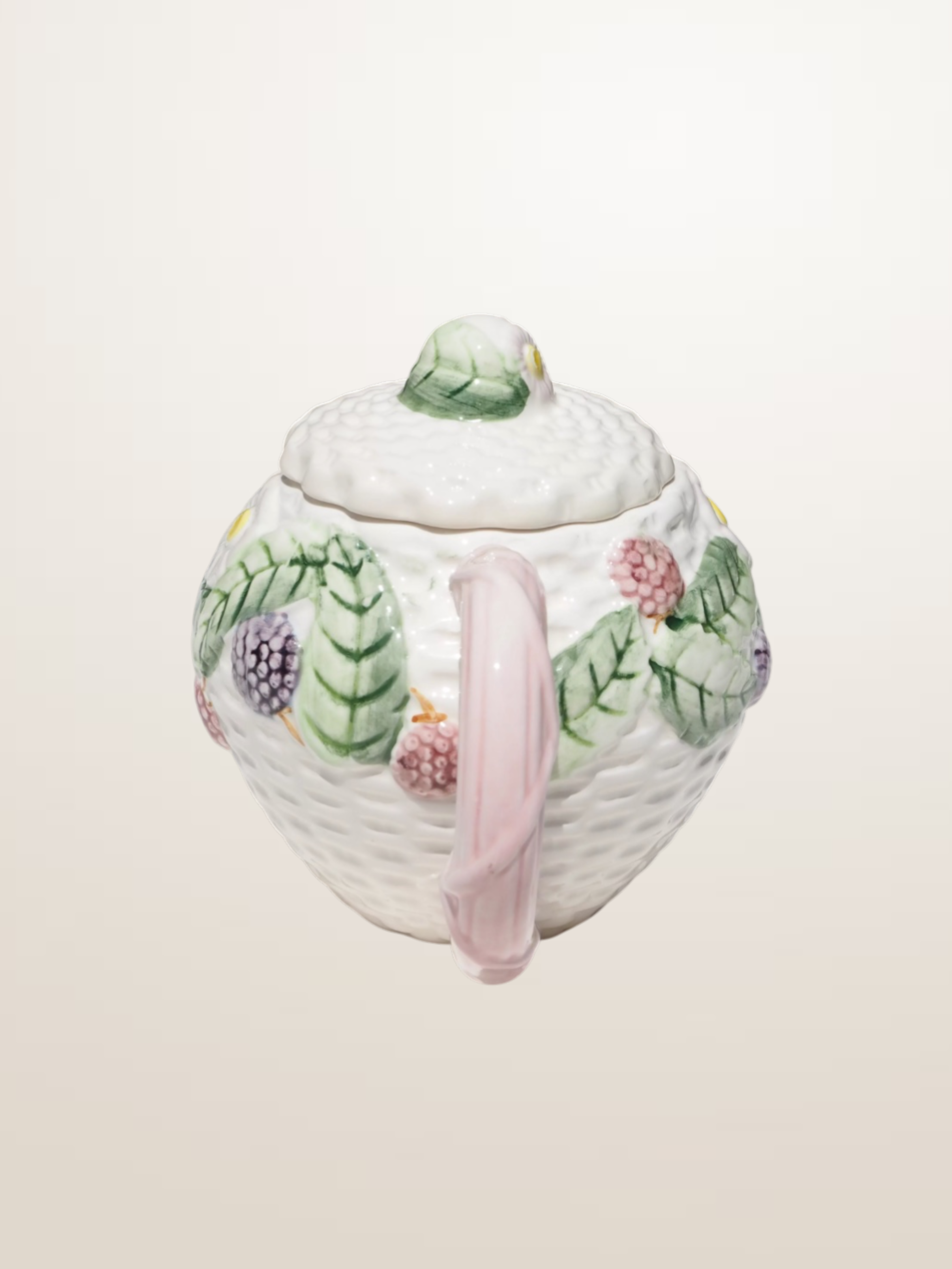 Théière en céramique émaillée style barbotine