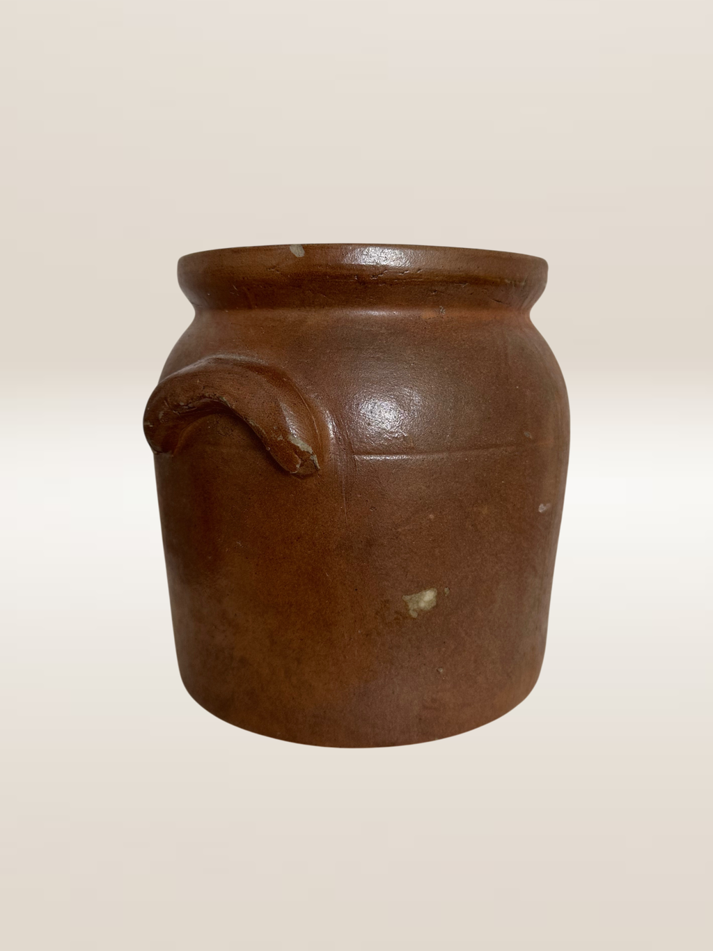 Ancien pot en grès vernissé brun