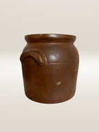 Ancien pot en grès vernissé brun