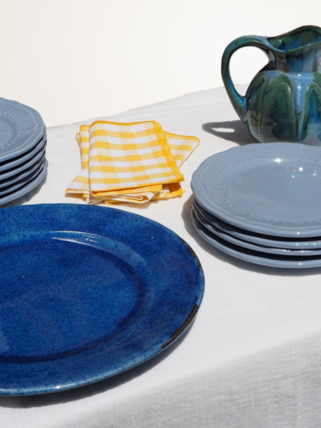 Set de 4 assiettes à dessert en céramique bleue