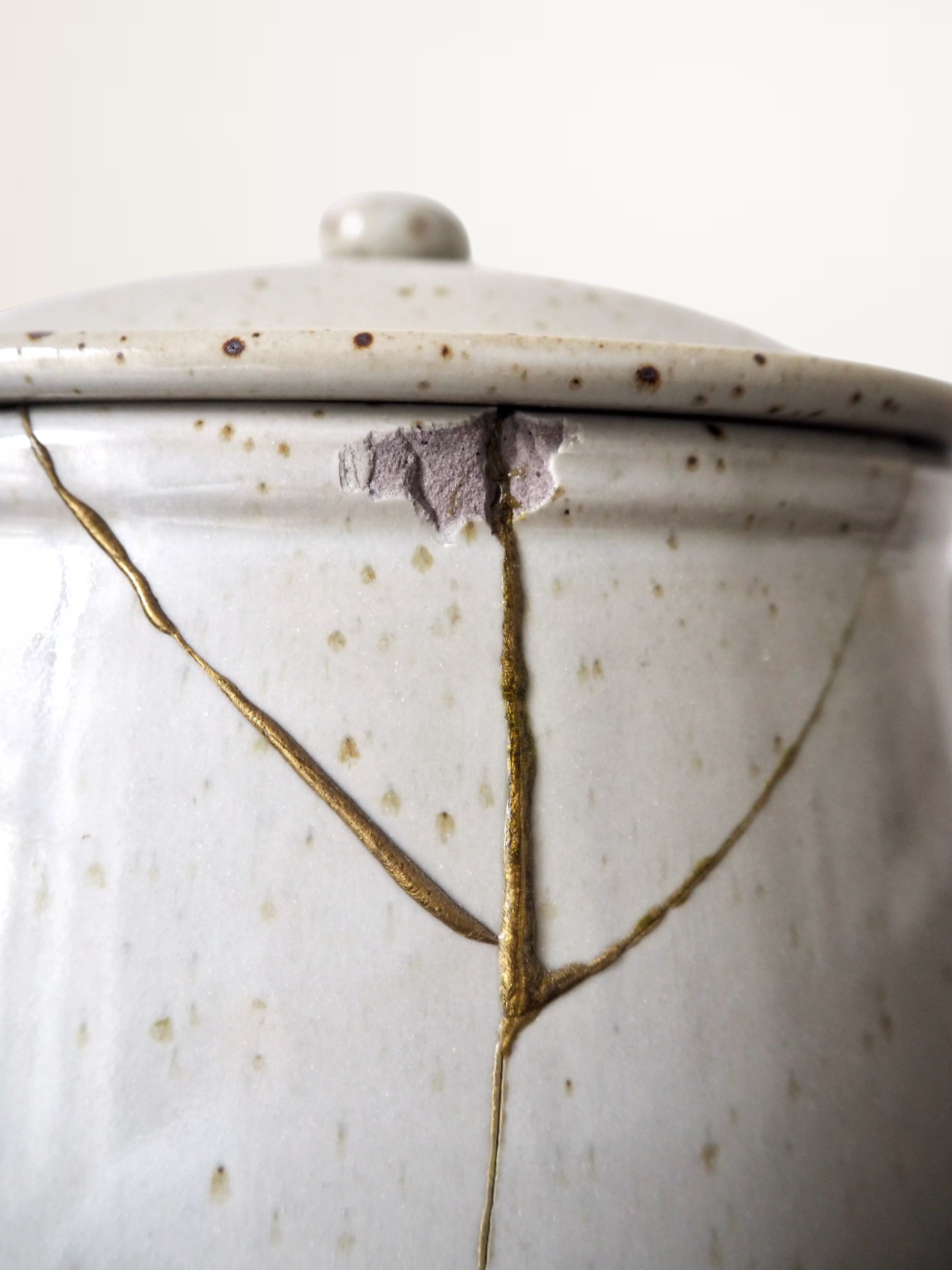 Pot couvert en grès émaillé moucheté, Grès du Marais