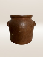 Ancien pot en grès vernissé brun