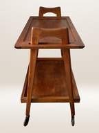 Desserte roulante scandinave en teck