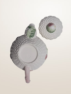 Théière en céramique émaillée style barbotine