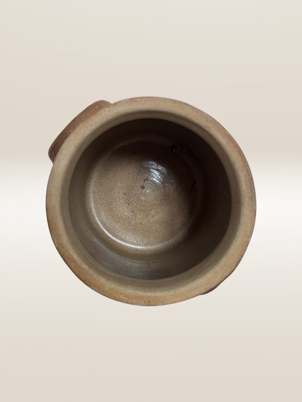 Ancien pot en grès vernissé brun
