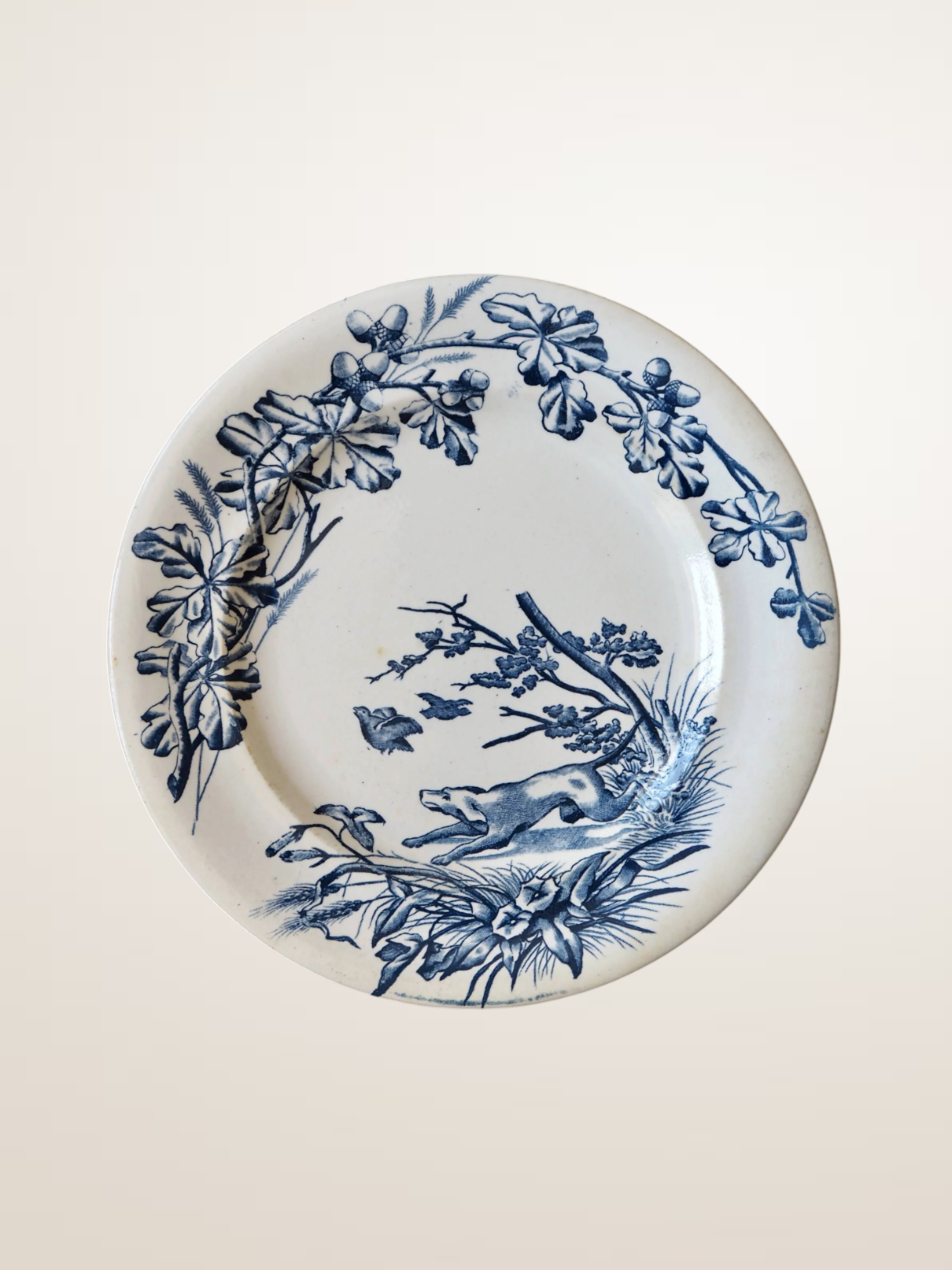 Paire d’assiettes J.S. et cie Terre de Fer "Chasse"