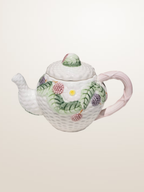 Théière en céramique émaillée style barbotine