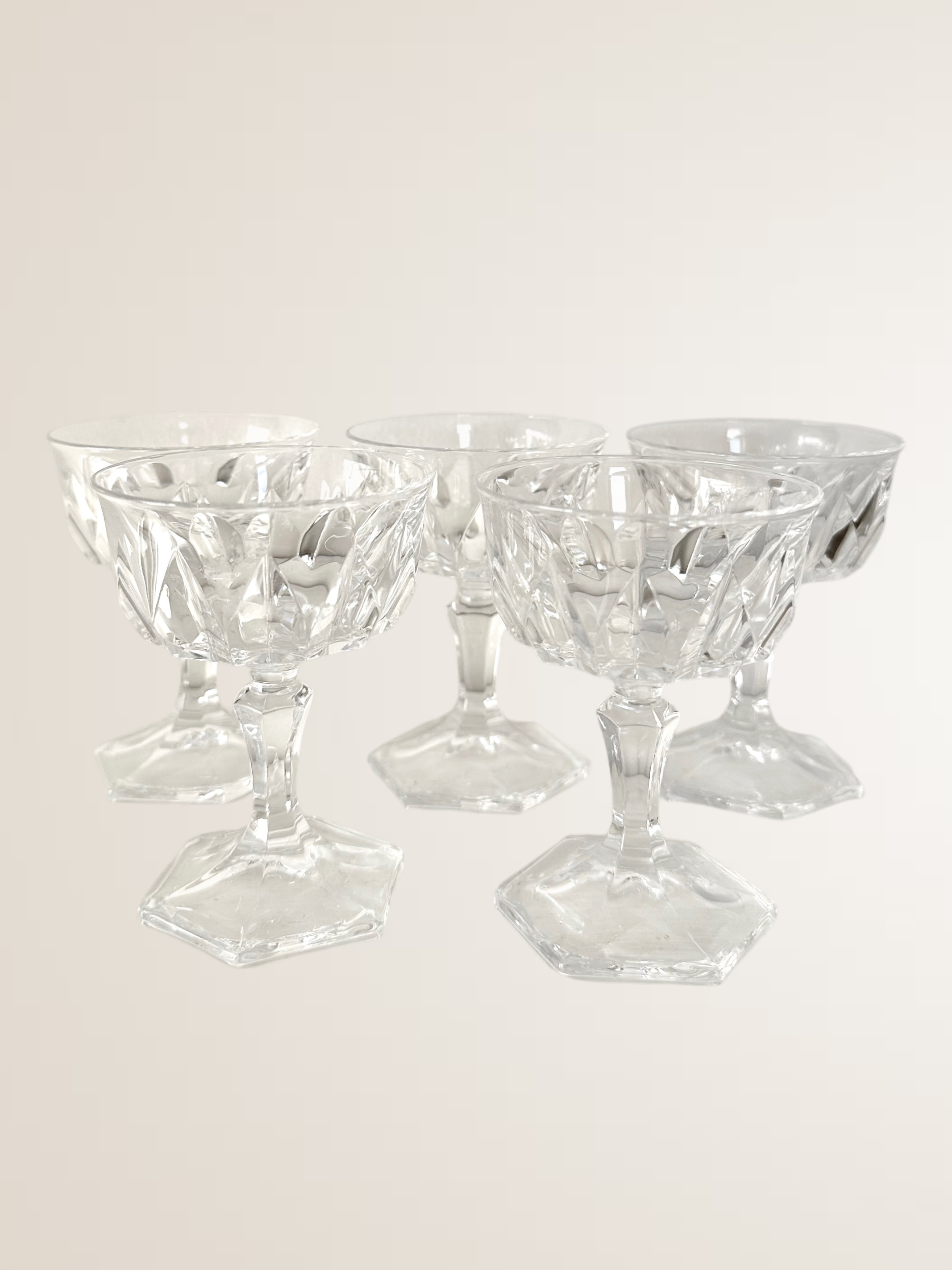 Set de 5 verres à liqueur en verre