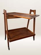 Desserte roulante scandinave en teck
