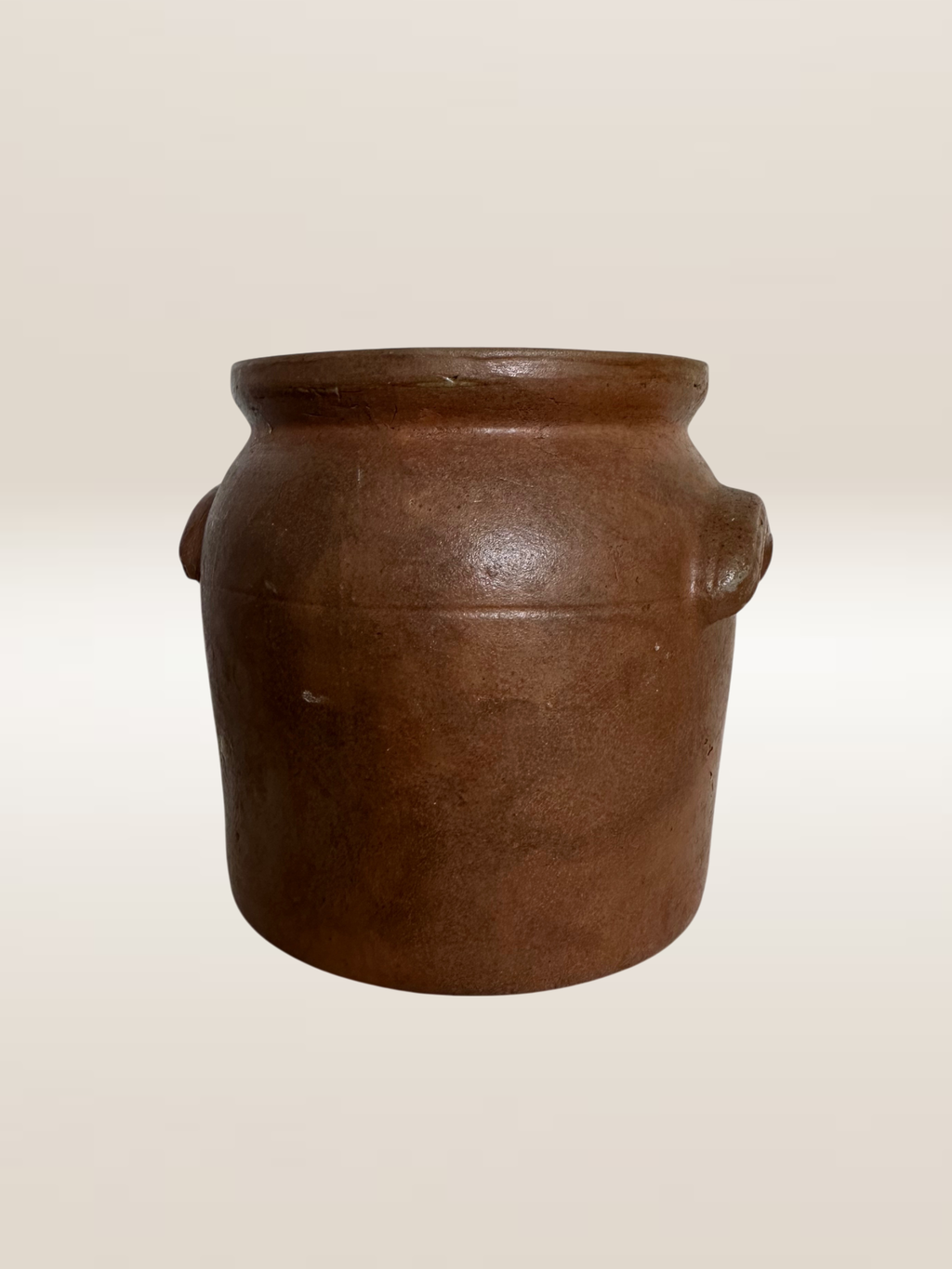 Ancien pot en grès vernissé brun