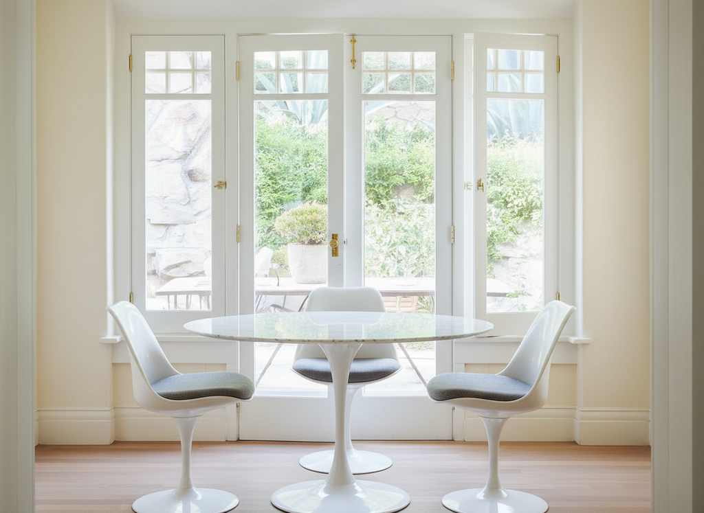 Table à manger Tulip en marbre statuario ⌀ 120 cm par Eero Saarinen pour Knoll