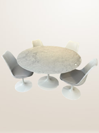 Table à manger Tulip en marbre statuario ⌀ 120 cm par Eero Saarinen pour Knoll