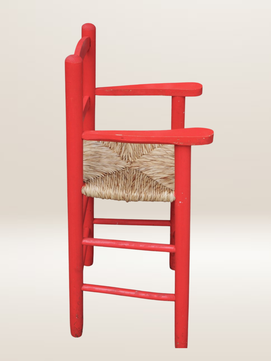Chaise haute paillée pour enfant