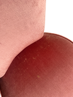 Paire de chauffeuses crapauds en velours rose